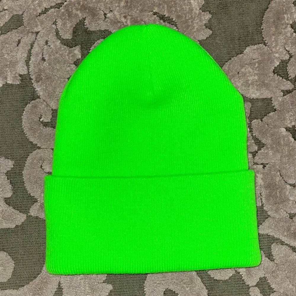 Neon green beanie